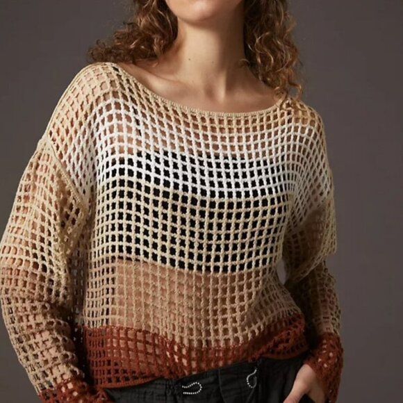 Maeve Sweaters - NWT Maeve Open Weave Cropped Sweater, Sz - OS
